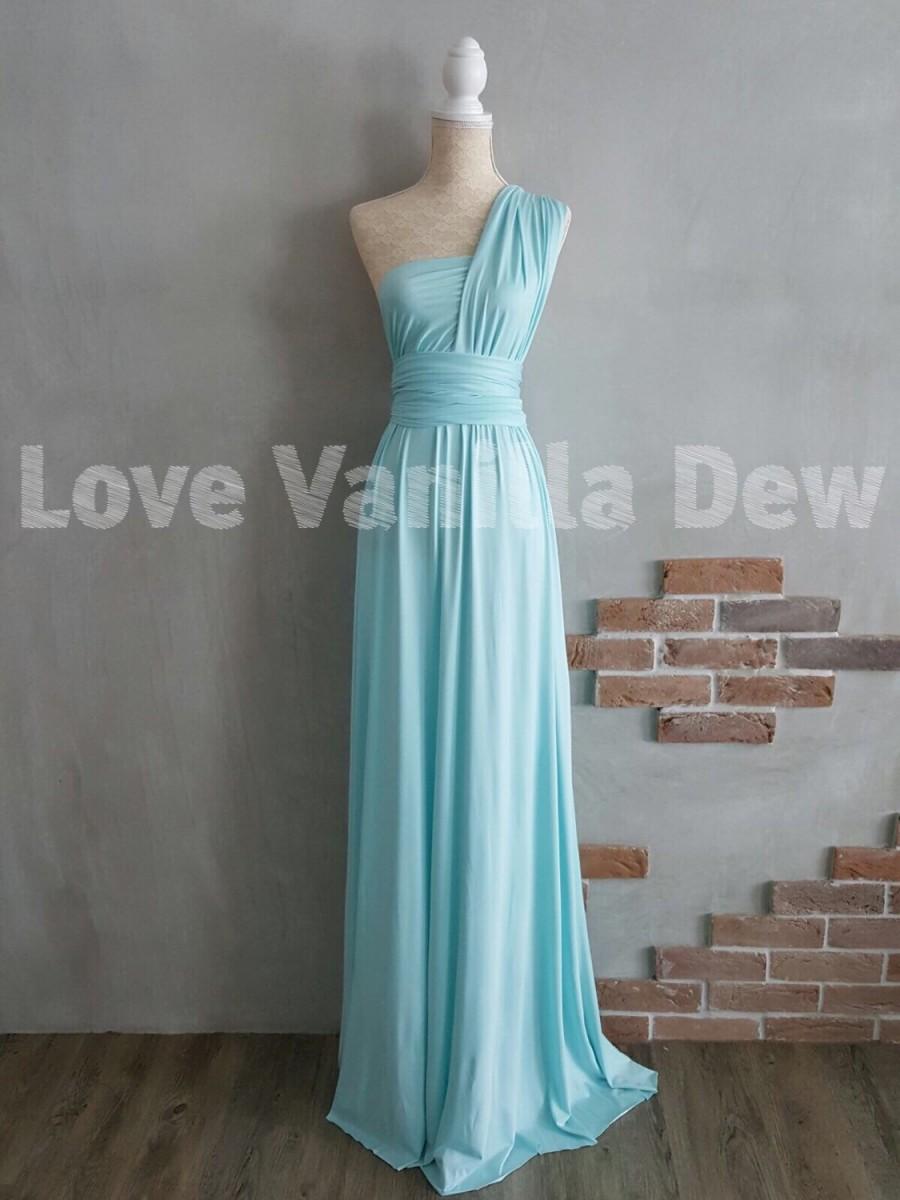 زفاف - Bridesmaid Dress Infinity Dress Pastel Blue Floor Length Maxi Wrap Convertible Dress Wedding Dress