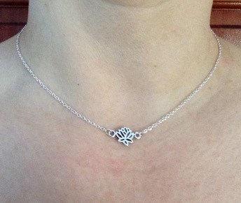 زفاف - Lotus Flower Necklace, bridal jewelry, yoga jewelry, flower Necklace