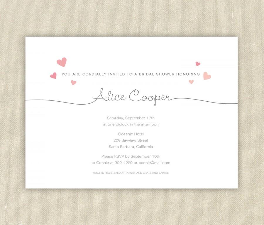 Wedding - Bridal Shower Invitations (or Bachelorette Party) - Simple Heart