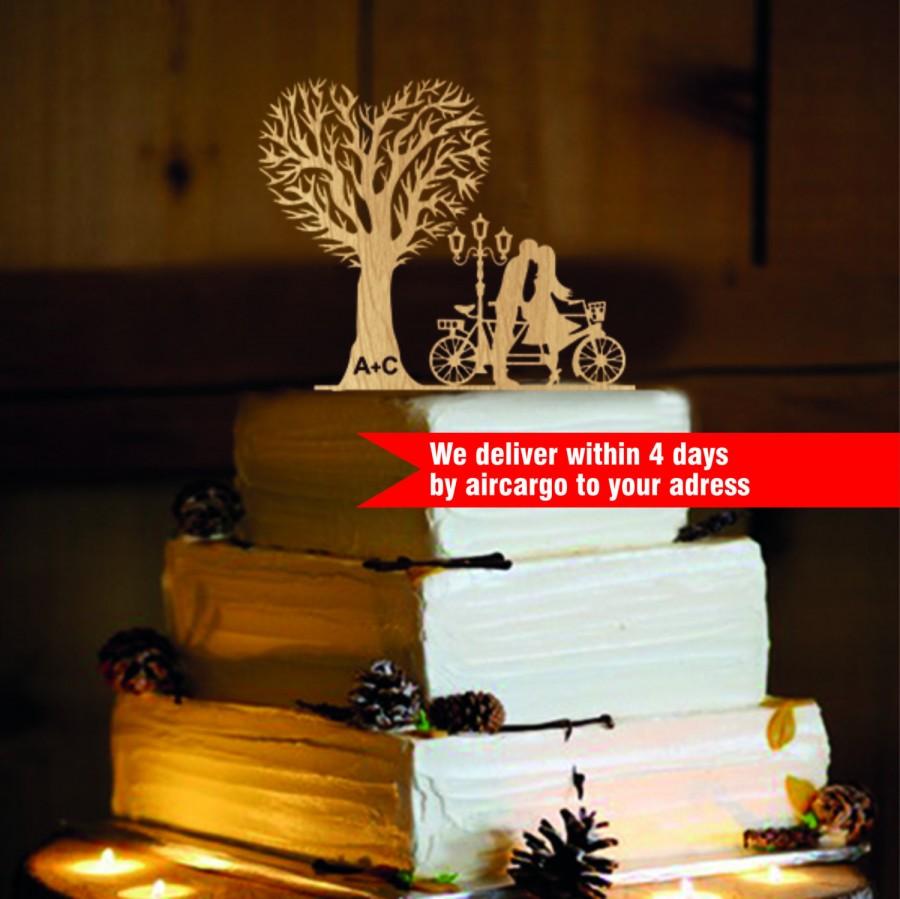 زفاف - Rustic  Wedding Cake Topper - Personalized Monogram Cake Topper - Mr and Mrs - Cake Decor - Bride and Groom