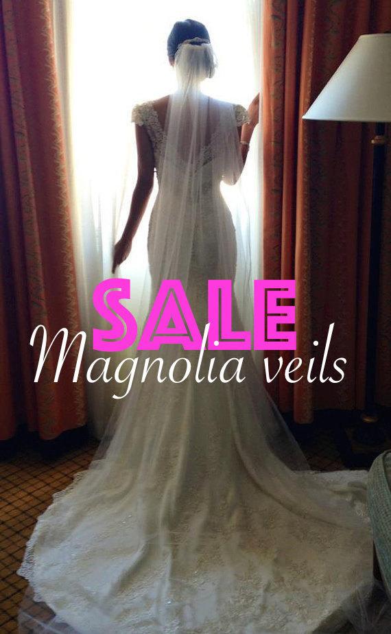 Mariage - CATHEDRAL VEIL, wedding & bridal veil, champagne, ivory, blush color, diamond white, light champagne, simple veil, floating veil, long veil