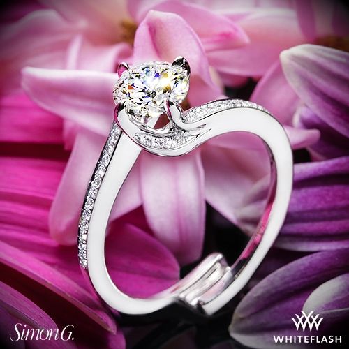 زفاف - Platinum Simon G. MR1939 Fabled Diamond Engagement Ring