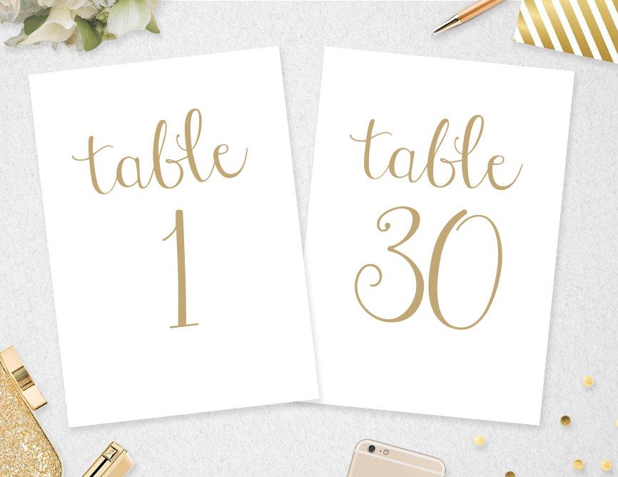 Table Numbers 1 30 Instant Download 5x7 4x6 Printable