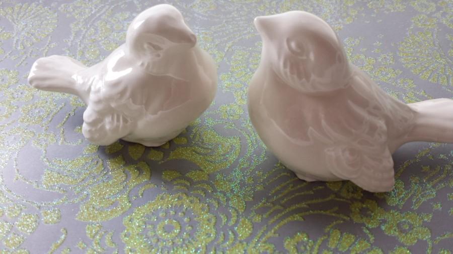 زفاف - Wedding Cake Topper Love birds Cake toppers Elegant White Home Decor Ceramic