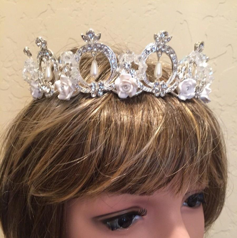 Свадьба - Bridal Crown, Rhinestone Crown,?Silver Crown, Wedding Cake Topper, Rhinestone Princess Crown, Photo Prop, Bridal Crown, Wedding Props