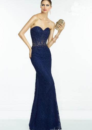Mariage - Beading Lace Sweetheart Floor Length Sleeveless Navy Ruched
