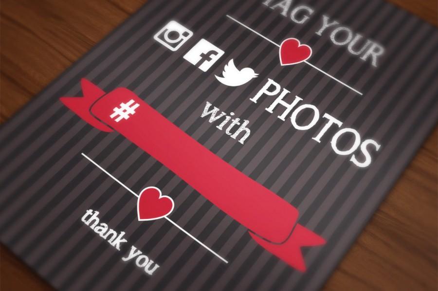 Hochzeit - DIY - Printable Event hashtag poster