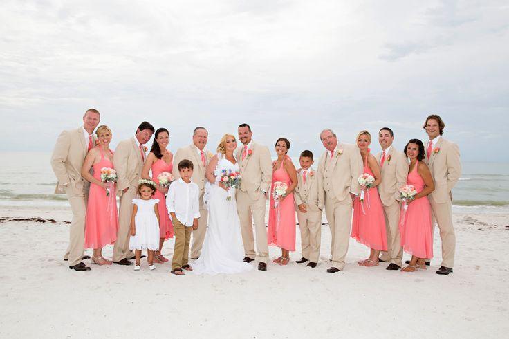 Hochzeit - Coral & Blue Naples Beach Wedding