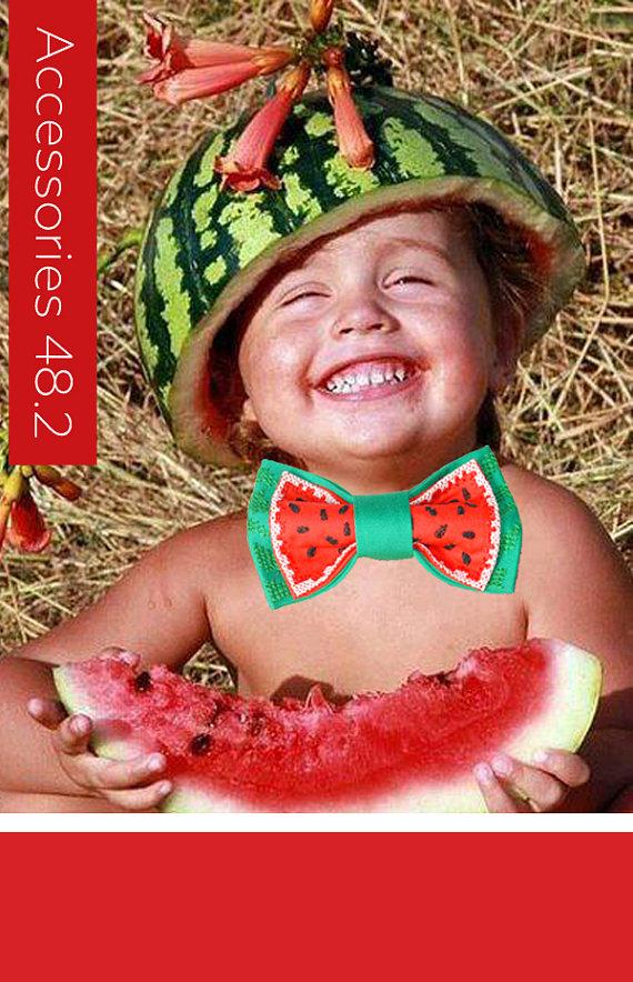 زفاف - Kids' bow tie Embroidered watermelon design Red green bow tie Cosplay bow tie Bow ties men Bow ties women Todler ties Fall harvest party