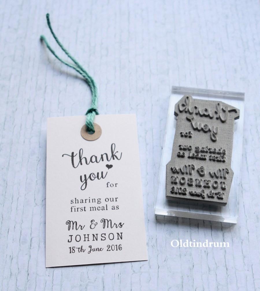 Hochzeit - Wedding  stamp. Thank you. UK. First meal. Mr & Mrs.  Custom . Personalised. UK made