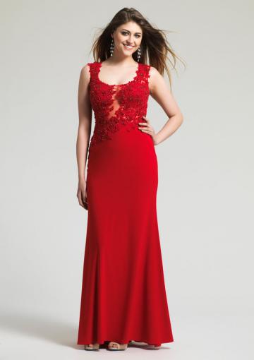 Wedding - Red Straps Appliques A-line Sleeveless Floor Length Open Back Chiffon Ruched