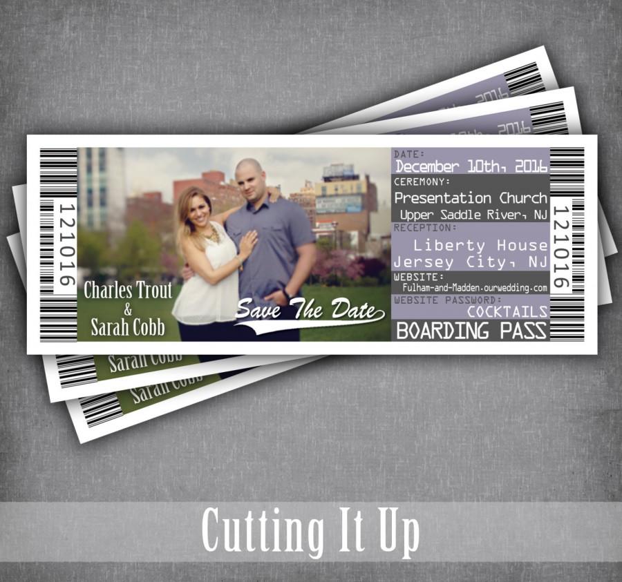 Wedding - Save The Date Boarding Pass, Destination Wedding Ticket, Wedding Boarding Pass Ticket, Save The Date, Airline Save The Date, Cruise Invite