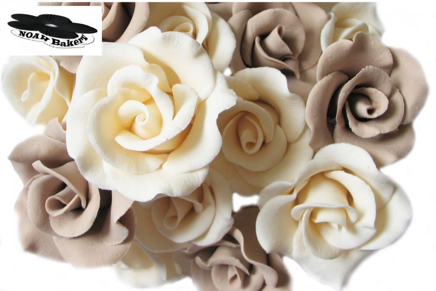 Свадьба - Sugar Wired Roses Various Colors Edible Cake Cupcake Toppers Birthday Wedding