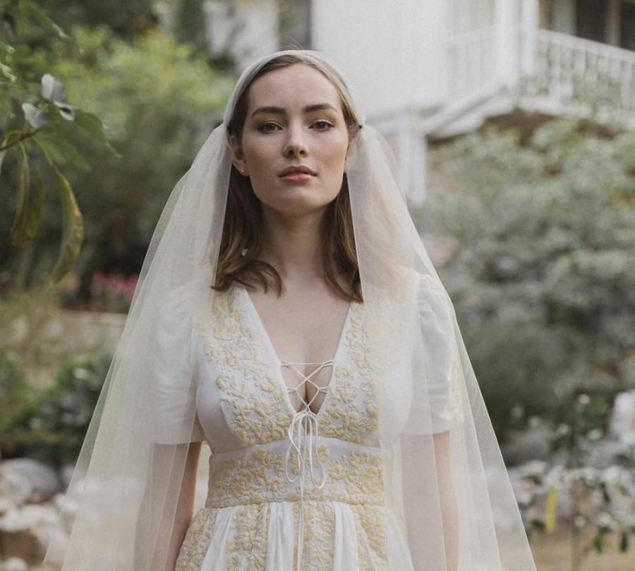 Свадьба - Juliet Cap bridal blusher veil - Fanny no. 2119