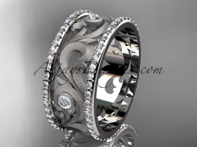 Wedding - platinum diamond engagement ring, wedding band ADLR121BA