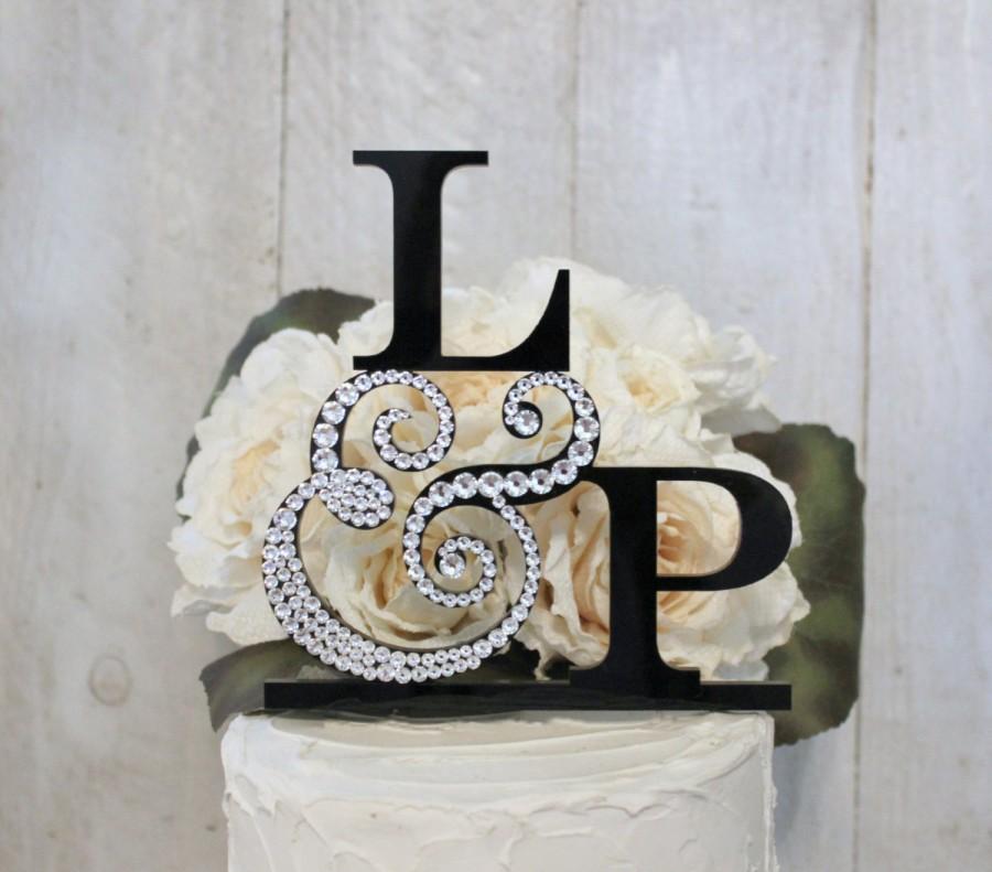 Hochzeit - Wedding Cake Topper with 2-Initials  2 letter monogram Cake Topper Initial cake topper A B C D E F G H I J K L M N O P Q R S T U V W X Y Z