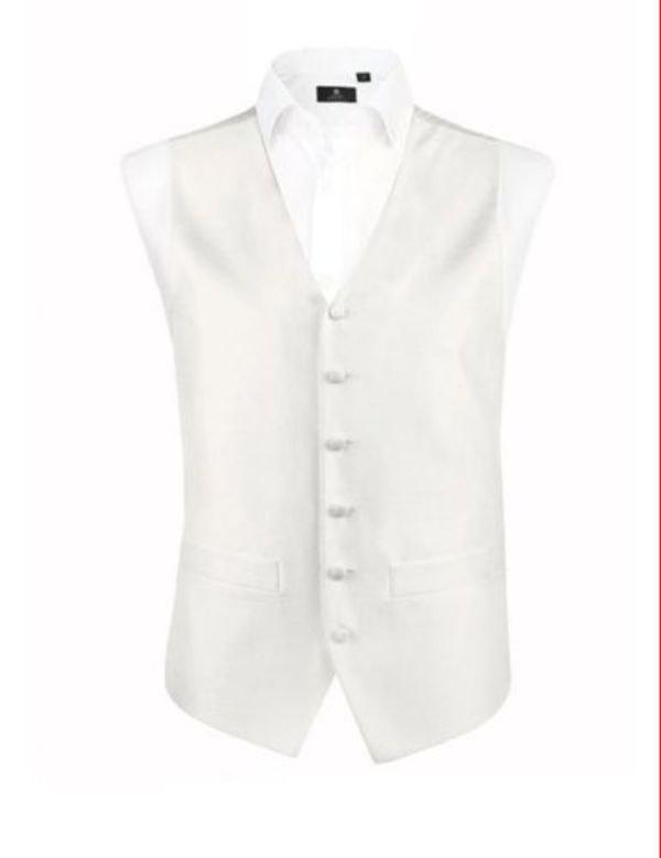 زفاف - Ivory Dupion Waistcoat 34in chest