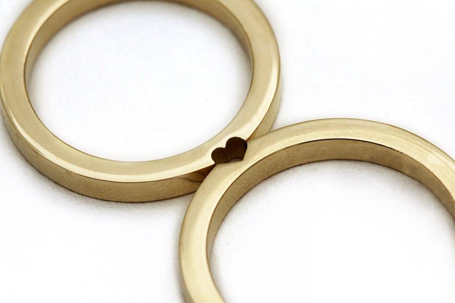 Wedding - Promise ring, Wedding ring set in 14k yellow gold, Men wedding band, friendship ring, Mens ring, Anniversary ring, Band Sets, Wedding bands