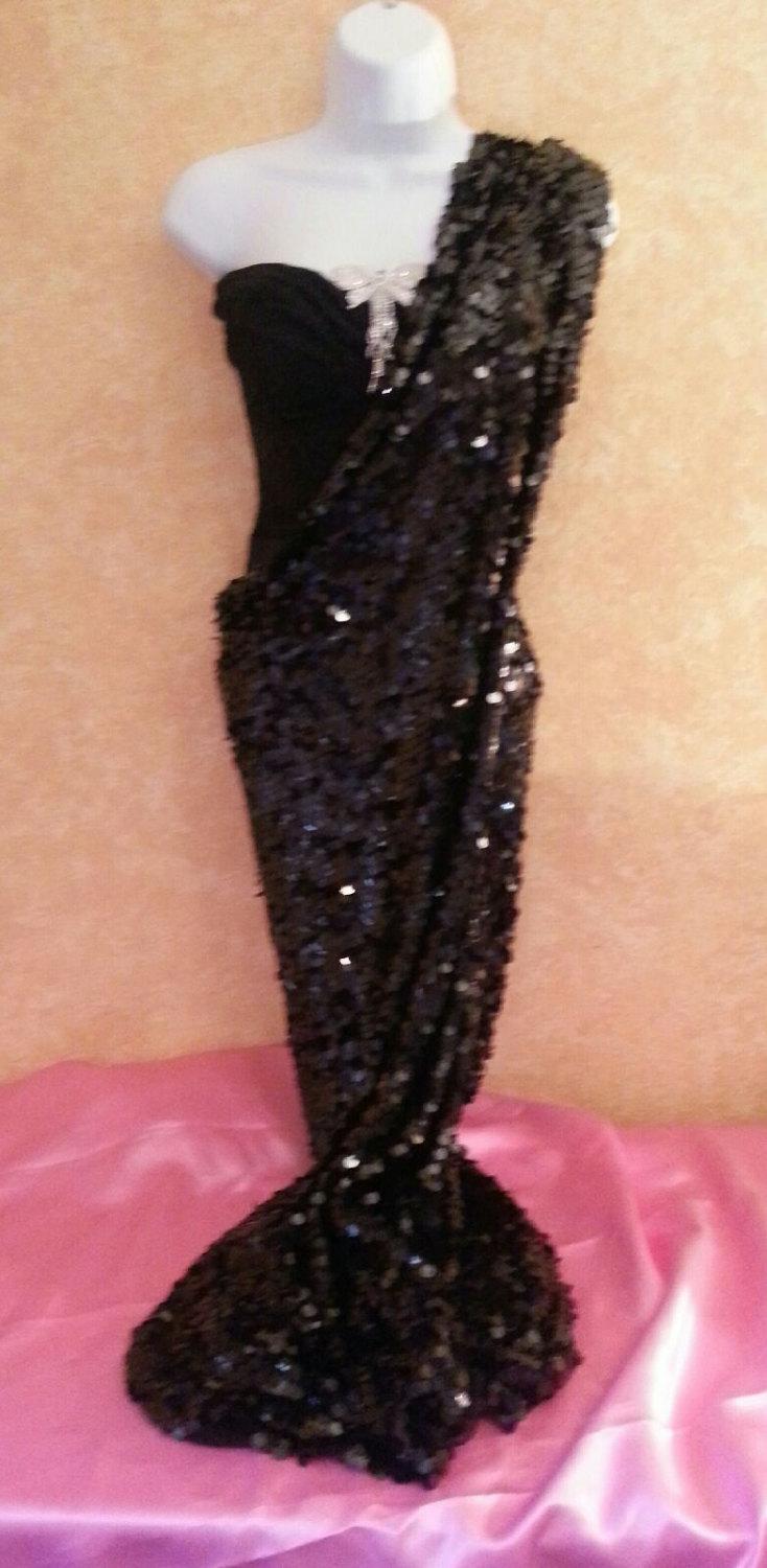 Hochzeit - Exotic Black Sequin Crystal Corset Sari Saree Wrap Skirt Dress Bridal Wedding Gown Party Costume