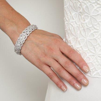 زفاف - Crystal Wedding Bracelet,Bridal Bracelet,Wedding Bracelet, Bangle Bracelet, Crystal Bracelet, Raka Crystal Wedding Bangle Bracelet, IN STOCK