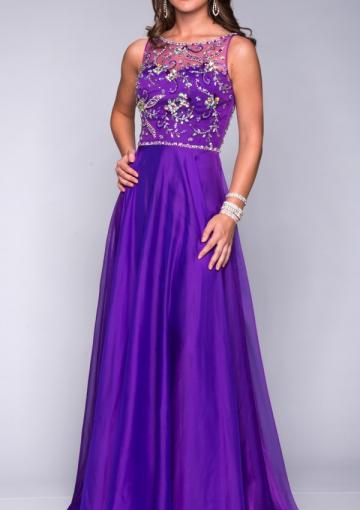 Mariage - Straps Green Ruched A-line Floor Length Beads Purple Open Back Sleeveless Red Chiffon