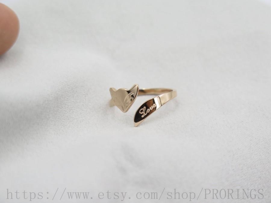 زفاف - Rose Gold Fox Ring, Knuckle Ring, Simple Ring, Everyday Ring, Tiny Ring, Minimalist Ring, Gift Rings, Dainty Jewelry