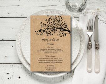 Свадьба - rustic wedding menu