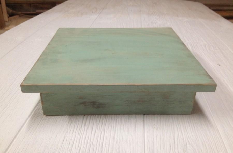 Wedding - Wedding Cake Stand,mint green,square cake stand,cupcake Stand, Rustic wedding Cake Stand, natural wooden cake stand MANY COLORS  many  SIZES