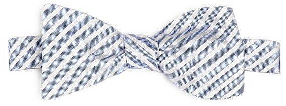 Wedding - Ted Baker Chambray Thin Stripe Self Tie Bow Tie