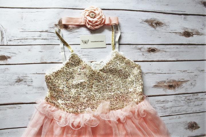 Wedding - Blush Pink Tutu Girl Dress- Blush Pink Flower Girl Dress- Vintage Girl Dress - Flower girl dress-- Rustic Wedding 