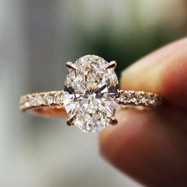 Hochzeit - DIAMOND MANSION On Instagram: “Simply Stunning This 2.31 Ct. Oval Cut Pave Diamond Engagement Ring Is A Definite Showstopper! Check Out Our Store's Website For More…”