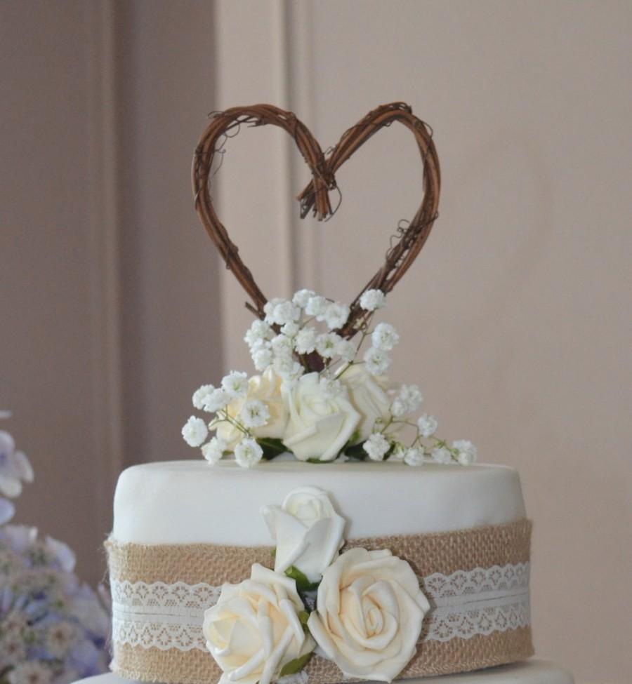Hochzeit - Rustic Cake Topper, Wedding Engagement, Bridal Shower