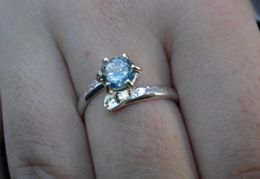 زفاف - Instalment plan THIRD PAYMENT for ALEXANDRIA, White gold sapphire engagement ring, palladium white gold ring,