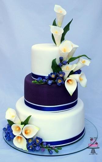 زفاف - Wedding Cake Calla Lily And Freesia