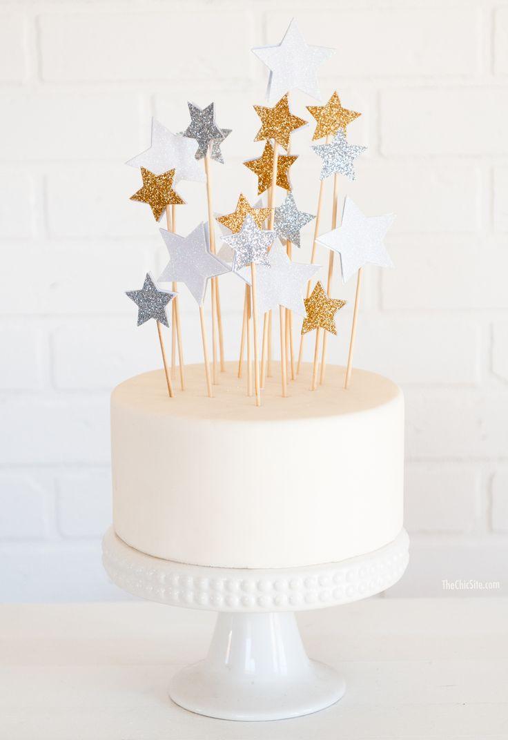 Hochzeit - Cake with Star Toppers