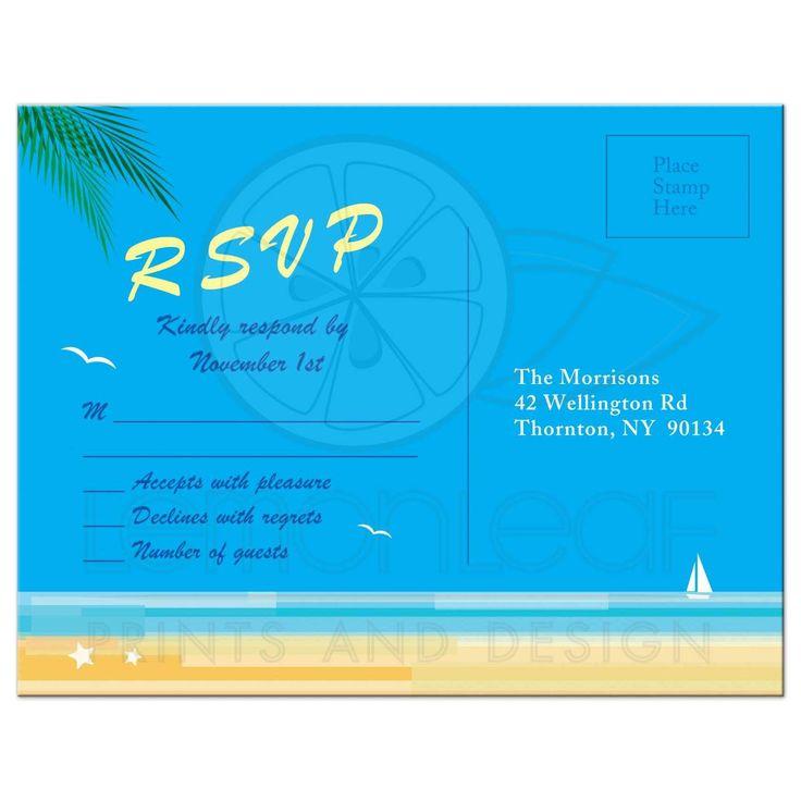 Mariage - RSVP Postcard - Tropical Beach