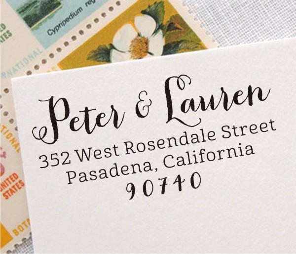 Wedding - Wedding Return Address Stamp, Wedding Rubber Stamp