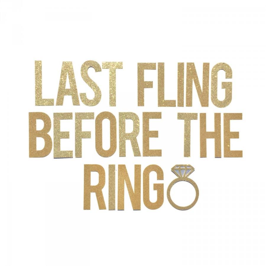 Wedding - Bachelorette Party Banner // Last Fling Before the Ring Bachelorette Party Decoration // Final Fling Hen Party Decor