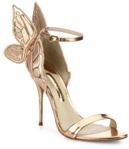Mariage - Sophia Webster Chiara Mid-Heel Wing Embroidered Metallic Leather Sandals