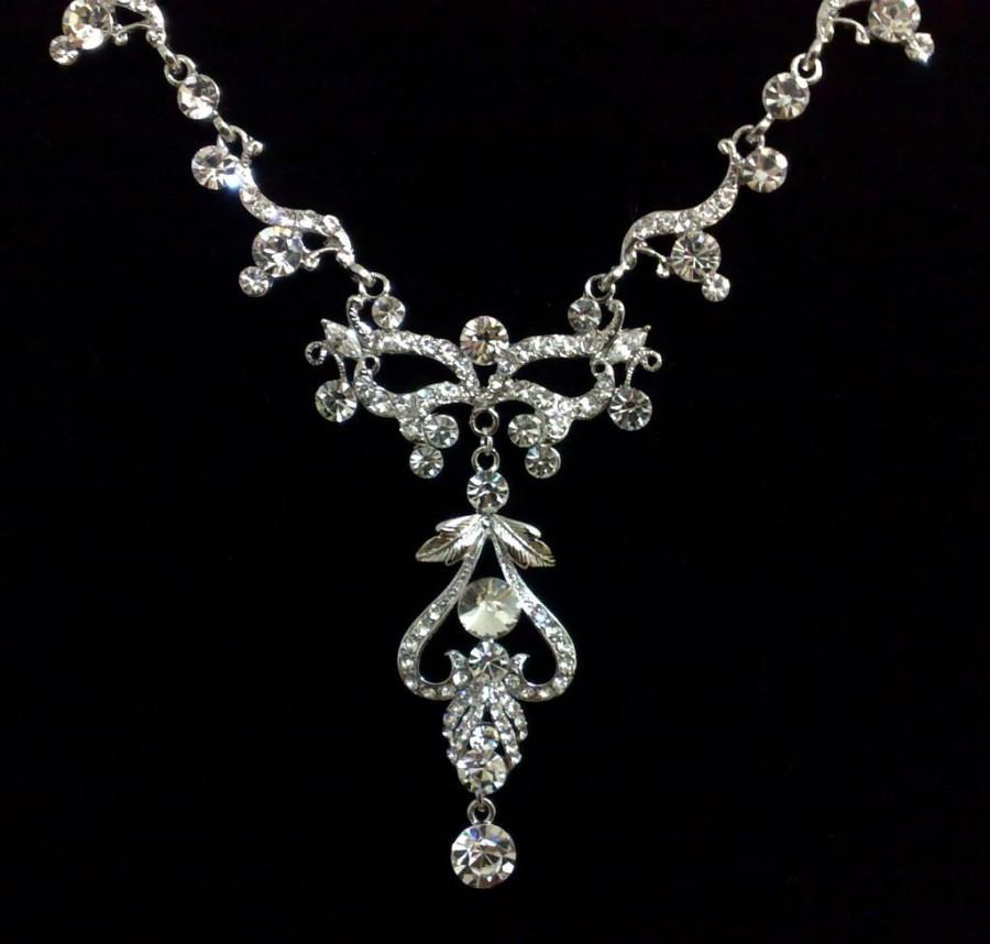 Свадьба - Statement Bridal Necklace, Art Nouveau Necklace, Victorian Wedding Jewelry, NOVA