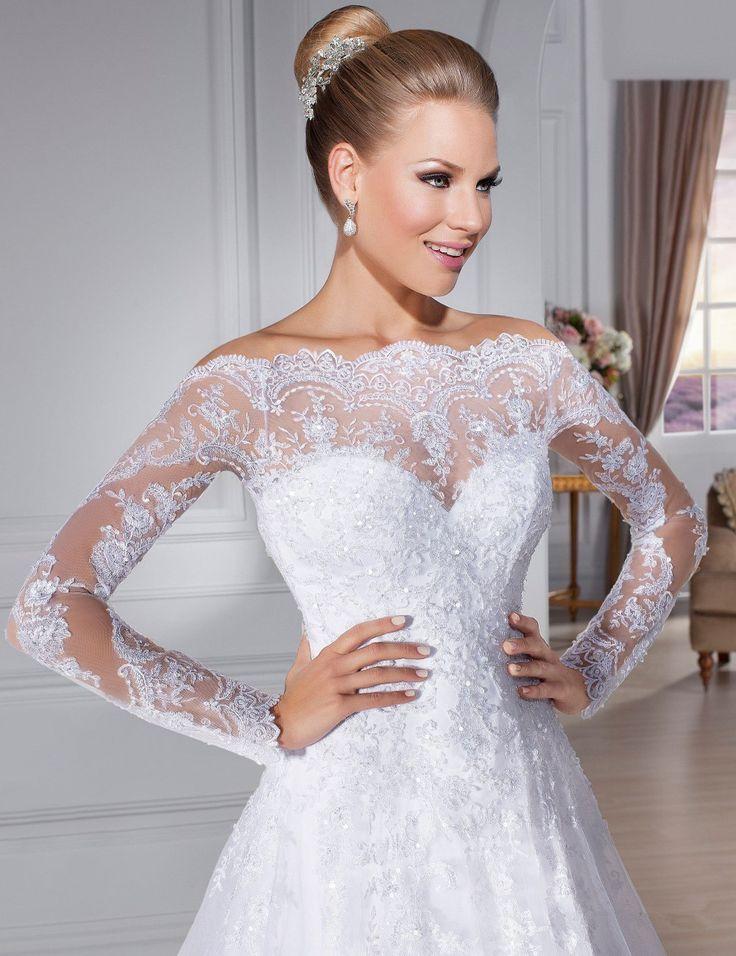 Mariage - Beauty Long Sleeves Lace Wedding Dress