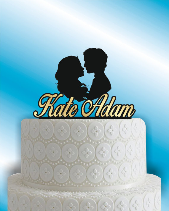 Wedding - bride and groom wedding cake topper,lastname cake topper,silhouette cake topper,heart cake topper,custom wedding cake topper,wedding decor