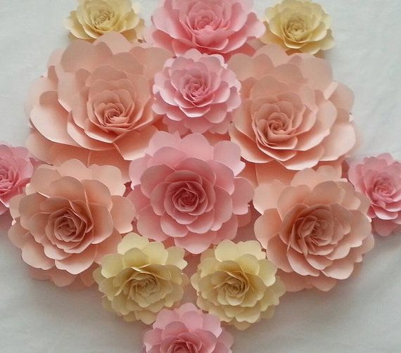 Свадьба - Paper Flowers - Wedding - Photo Prop - Backdrop - Extra Large Flowers - Mix Sizes - Made To Order