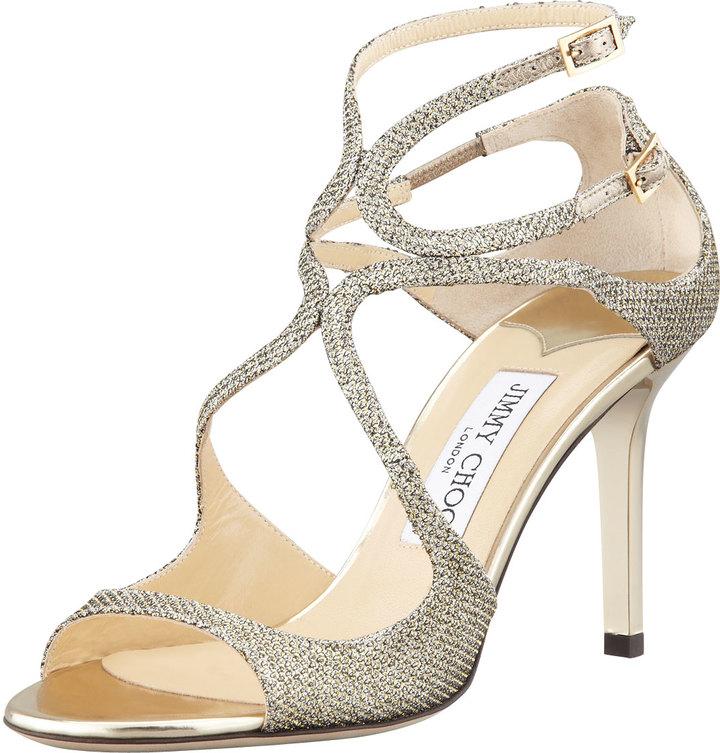 زفاف - Jimmy Choo Ivette Glitter Fabric Crisscross Sandal