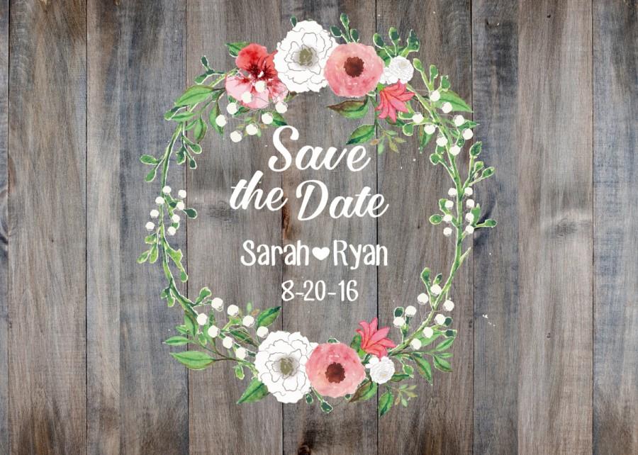 Rustic Save The Date Printable Save The Date Card Boho Chic Save The Date Rustic Wedding Save 