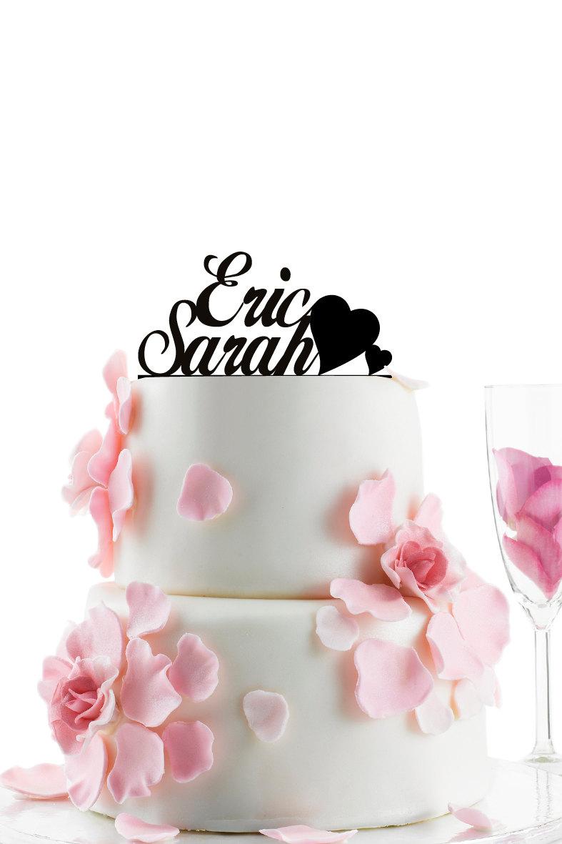 Hochzeit - Custom Wedding Cake Topper - Personalized Monogram Cake Topper -Bride & Groom-  Cake Decor - Anniversary