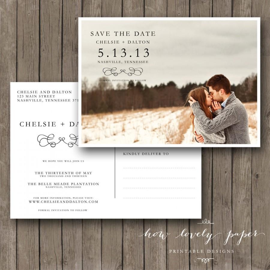 Hochzeit - Printable Save the Date Postcard - the Hilary Collection