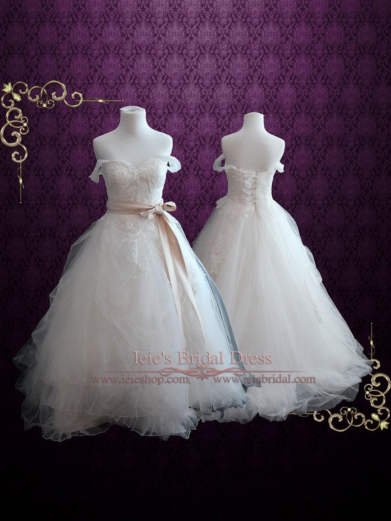 Свадьба - Whimsical Ball Gown Wedding Dress with French Lace 