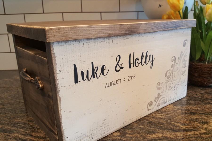 Mariage - Personalized Wedding Card Box - Rustic Wedding - Rustic Card Box - Wedding Card Holder - Wood Card Box - Rustic Wedding Decor