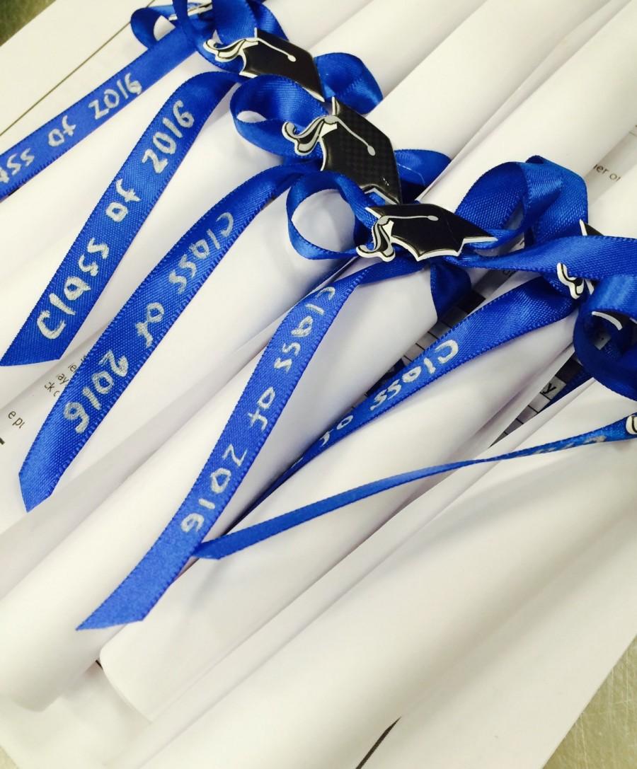 Personalized Ribbon Ties Set Of 30 Satin Handmade Graduation Party